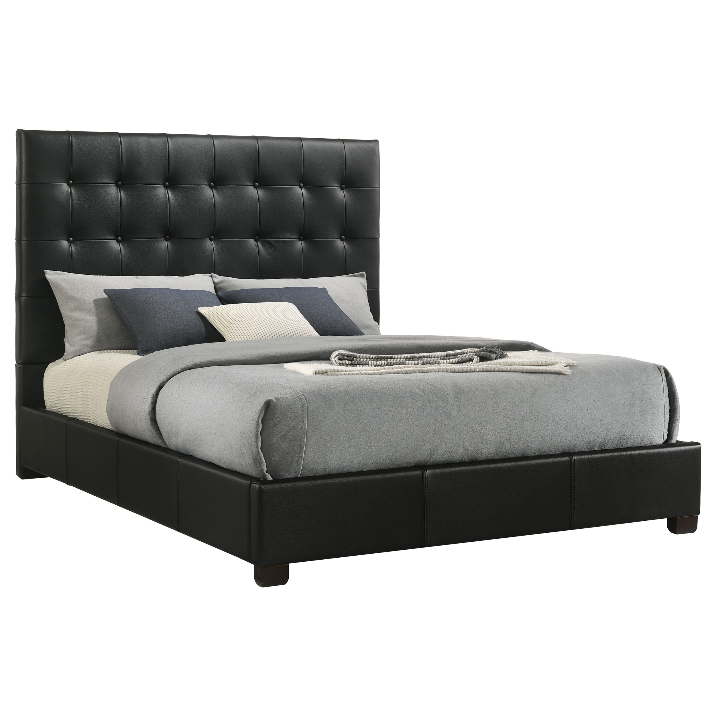 Medley Genuine Leather Panel Platform Bed