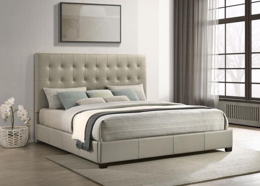 Medley Genuine Leather Panel Platform Bed