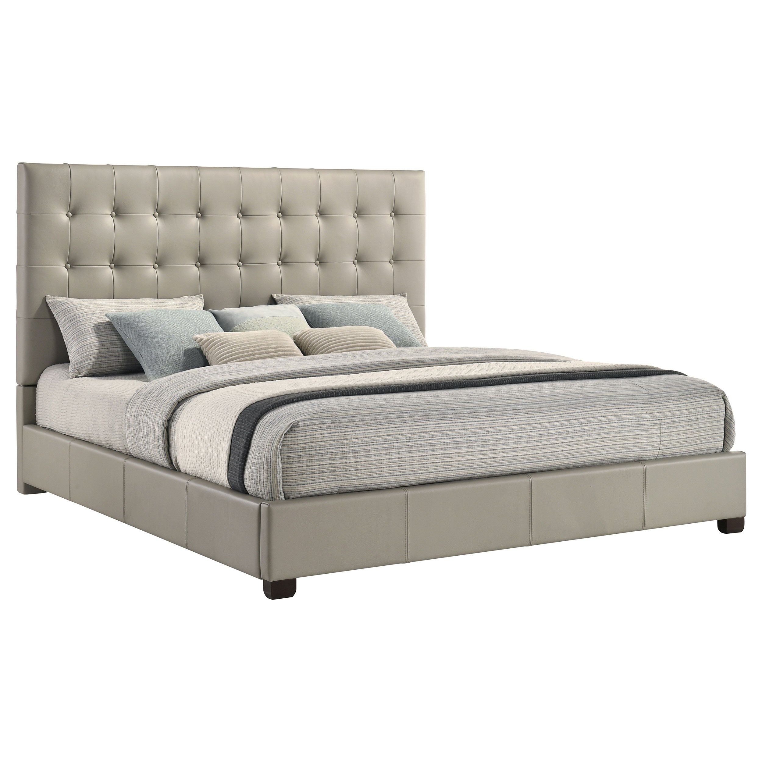 Medley Genuine Leather Panel Platform Bed