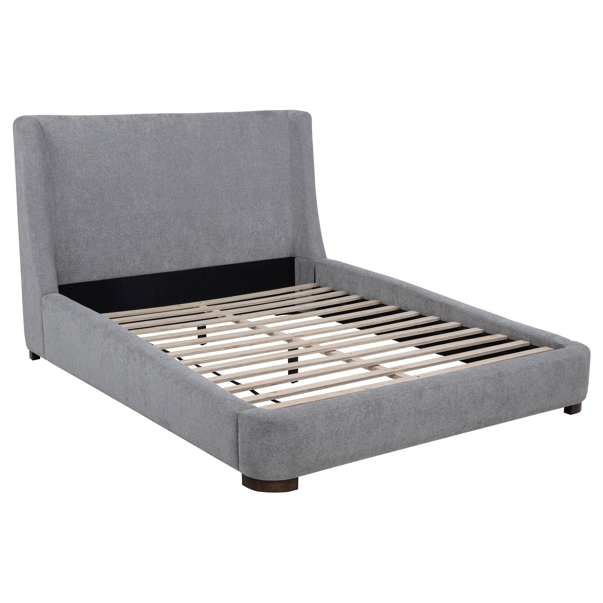 Rennes Upholstered Wingback Platform Bed Grey