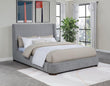 Rennes Upholstered Wingback Platform Bed Grey