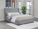 Rennes Upholstered Wingback Platform Bed Grey