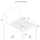 Rennes Upholstered Wingback Platform Bed Grey