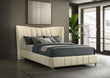 Evelyn Upholstered Panel Platform Bed Ivory