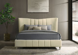 Evelyn Upholstered Panel Platform Bed Ivory