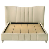 Evelyn Upholstered Panel Platform Bed Ivory