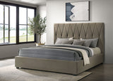 Delsea Upholstered Panel Platform Bed Light Brown