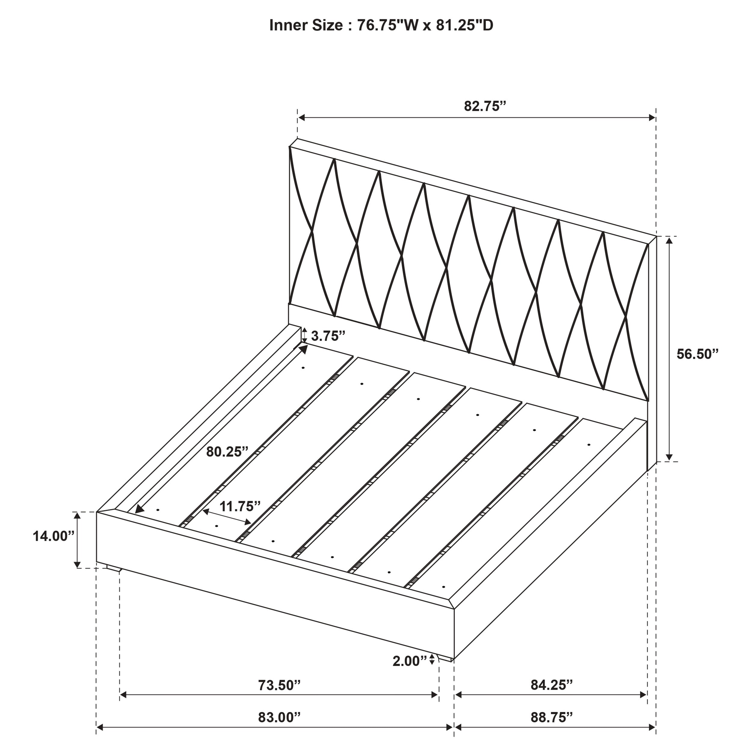 Delsea Upholstered Panel Platform Bed Light Brown