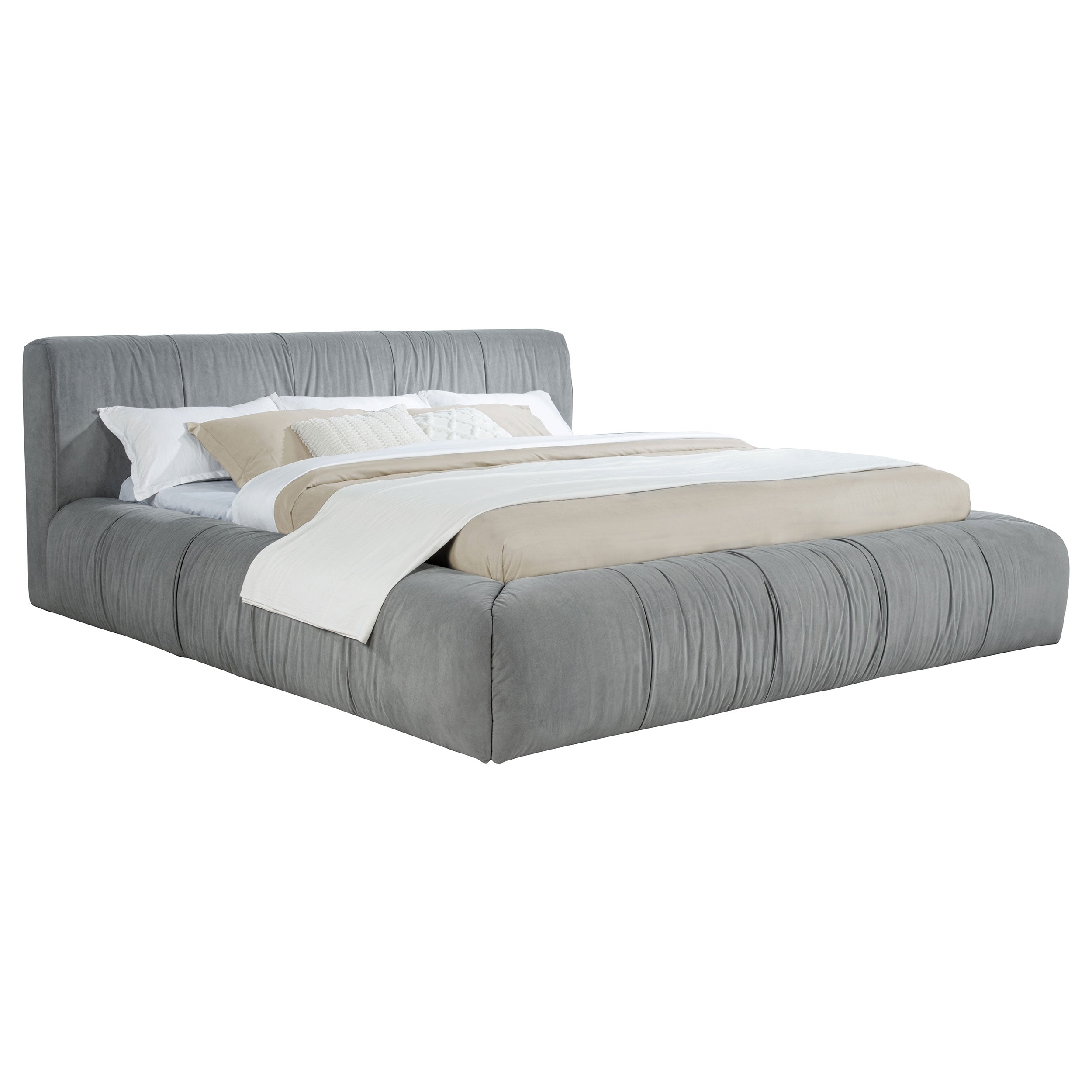 Wilshire Upholstered Platform Bed Grey