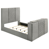 Tara 61-inch Upholstered Panel TV Bed Grey