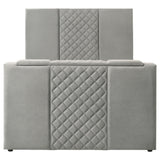 Tara 61-inch Upholstered Panel TV Bed Grey