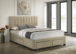 Wheatland 4-drawer Upholstered Storage Bed Light Brown