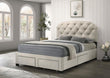 Marianna 4-drawer Upholstered Storage Bed Cream