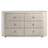 Sonya 6-drawer Upholstered Bedroom Dresser Ivory