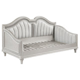 Evangeline Upholstered Twin Daybed Silver Oak