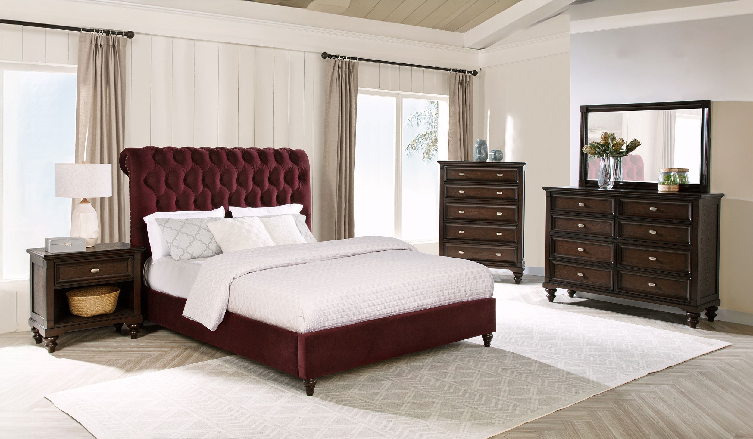 Devon 57-inch Upholstered Panel Bed