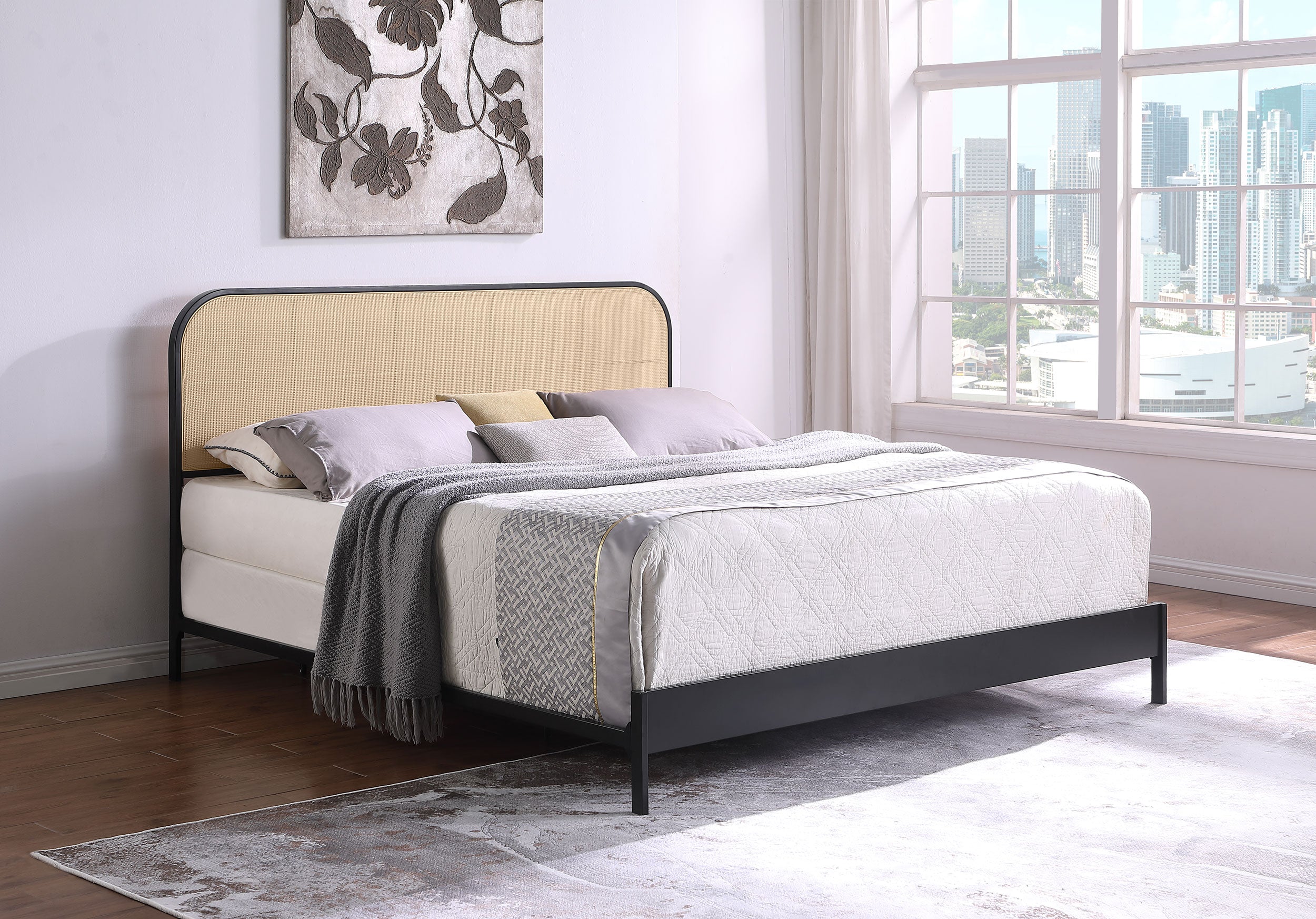 Amherst Radio Weave Rattan Metal Bed