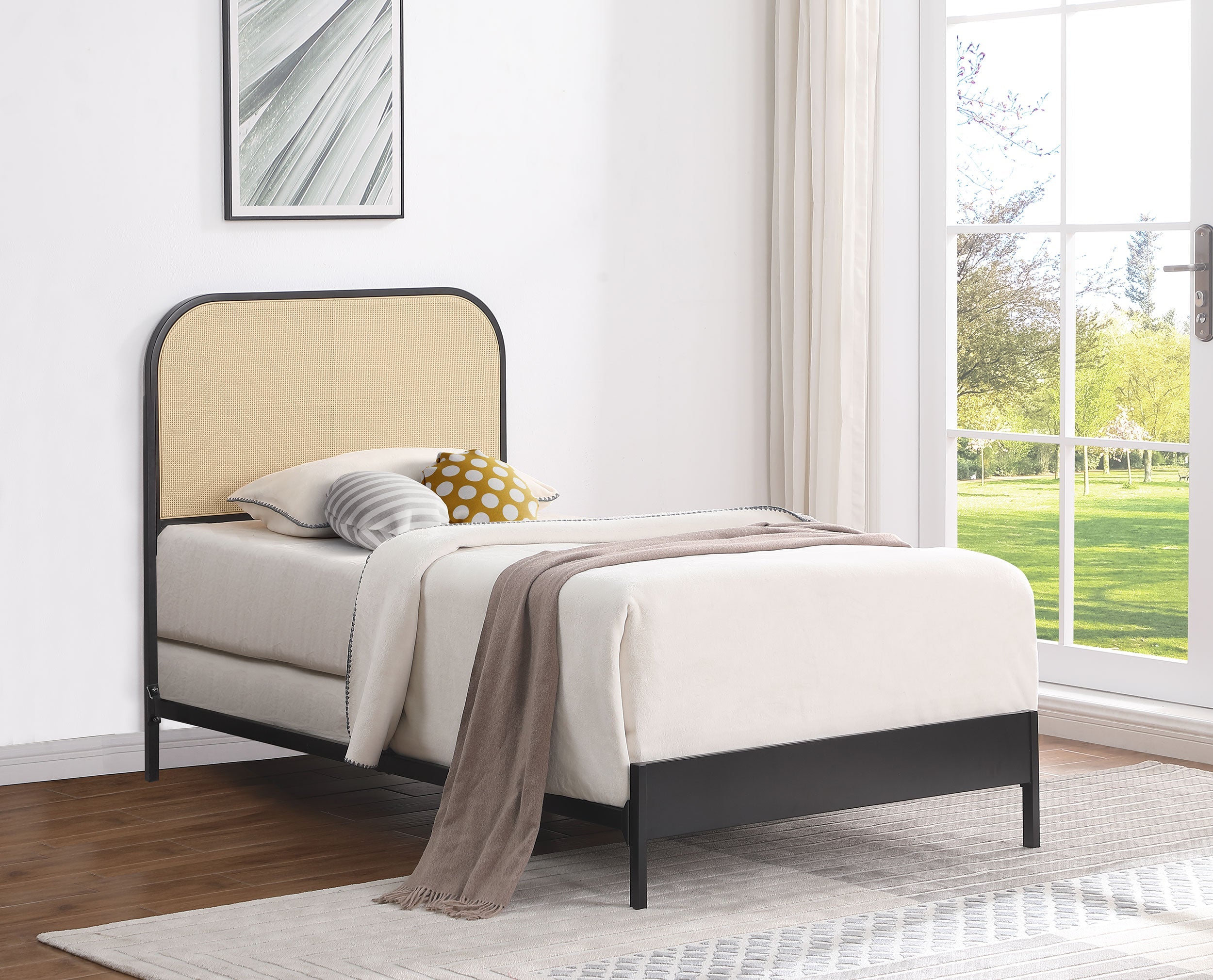Amherst Radio Weave Rattan Metal Bed