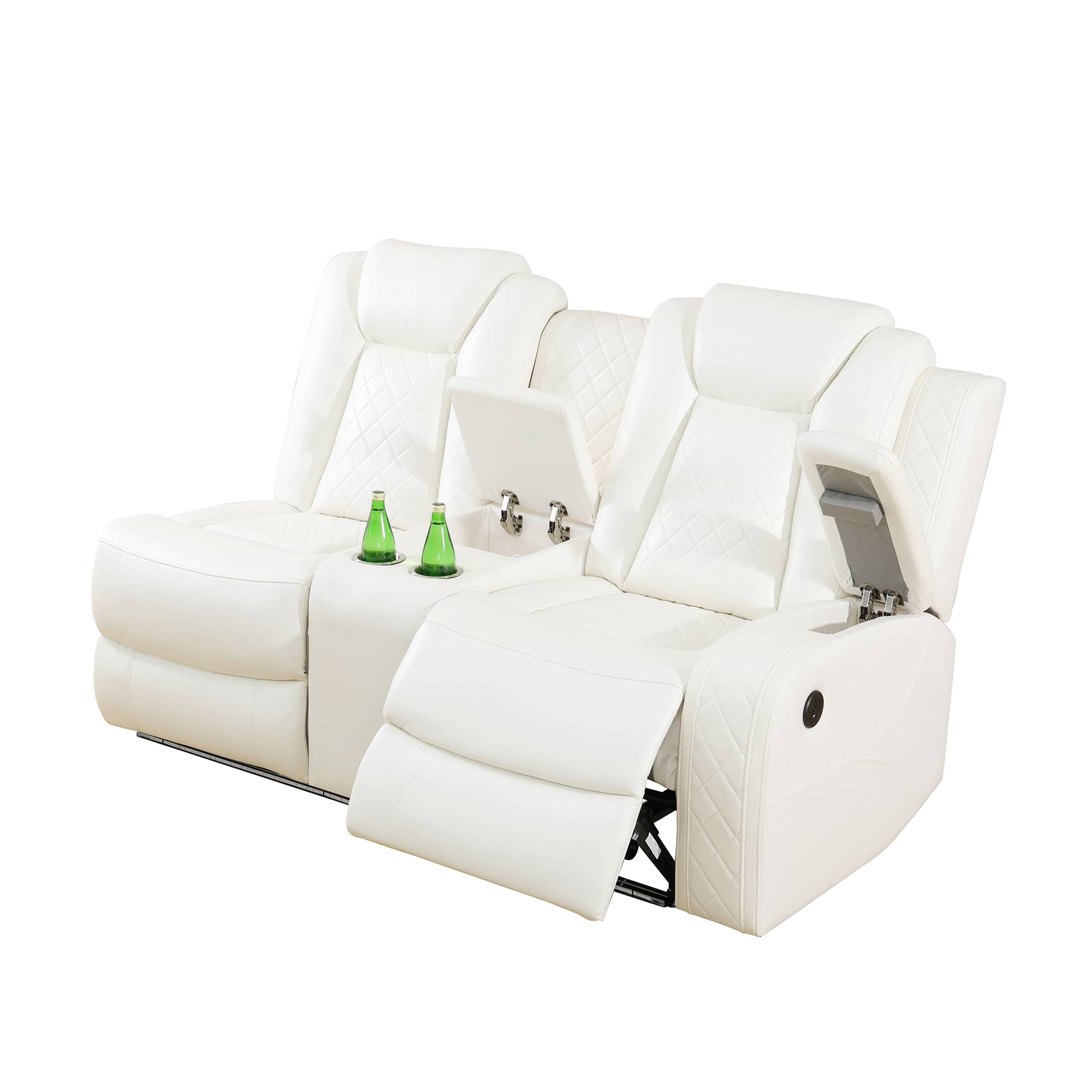 Breathing Leather 3-Piece Living Room Recliner Sofa set