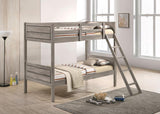 Ryder Wood Twin Over Twin Bunk Bed Weathered Taupe