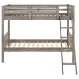 Ryder Wood Twin Over Twin Bunk Bed Weathered Taupe
