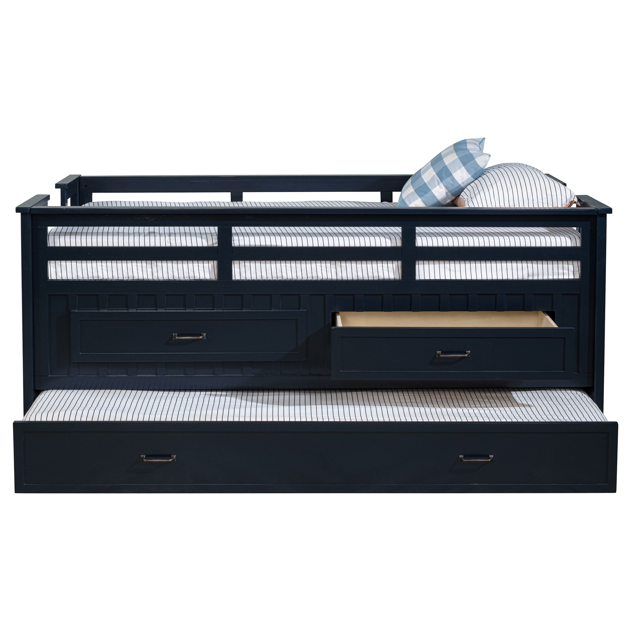 Carlsbad Wood Twin Captains Bed With Trundle