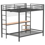 Campus Metal Full Over Twin Workstation Bunk Bed