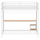 Campus Metal Full Over Twin Workstation Bunk Bed