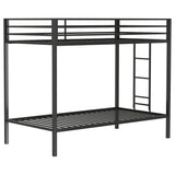 Alevera Metal Twin Over Twin Bunk Bed with Ladder