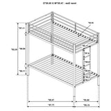 Alevera Metal Twin Over Twin Bunk Bed with Ladder