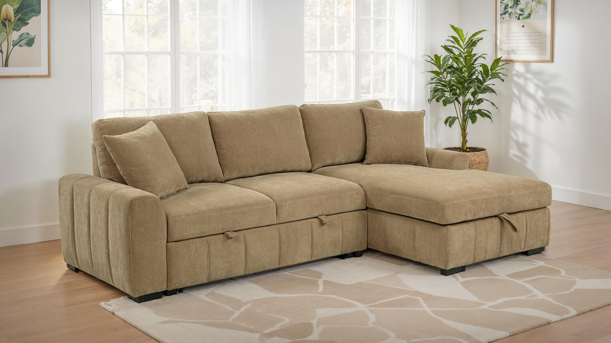 Pastrana Upholstered Sleeper Sectional Sofa RAF Chaise