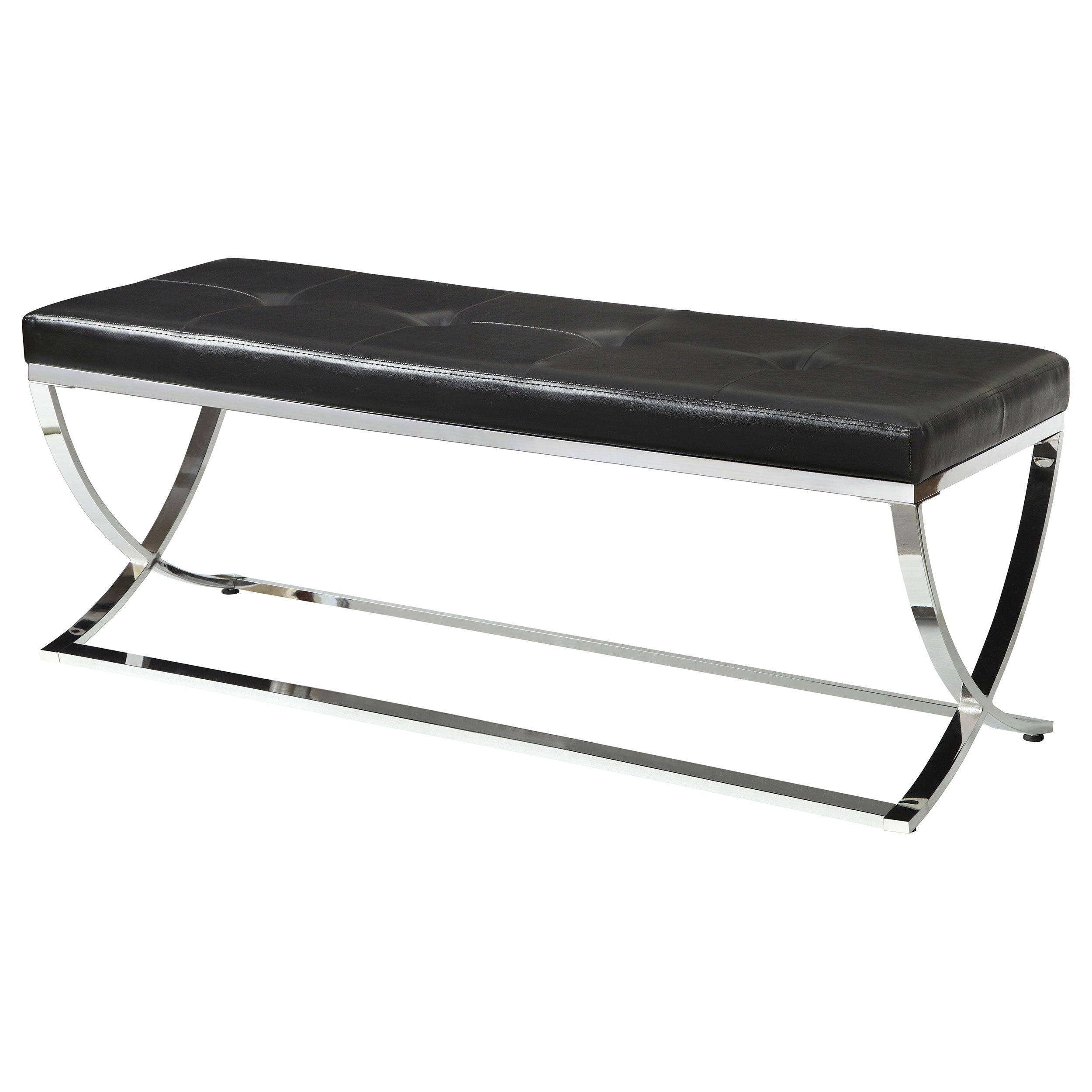 Walton Leatherette Upholstered Tufted Accent Bench