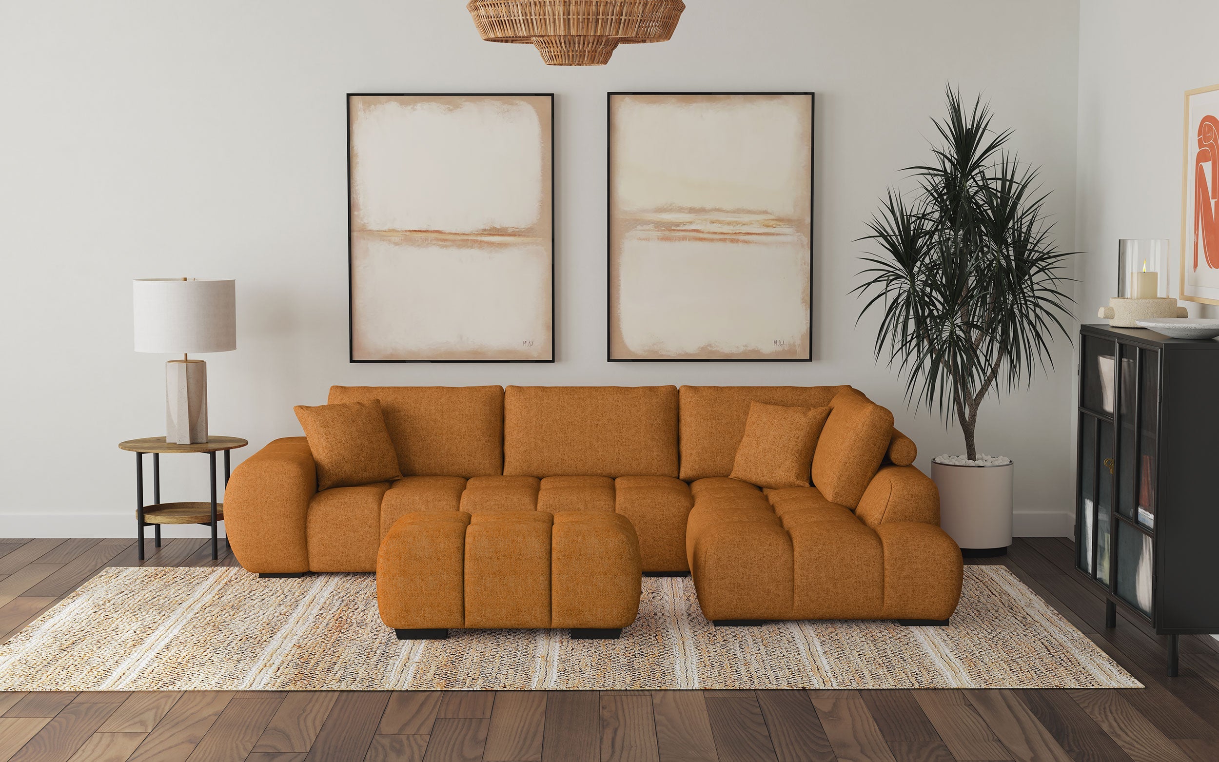 Camacho Rectangular Upholstered Tufted Ottoman