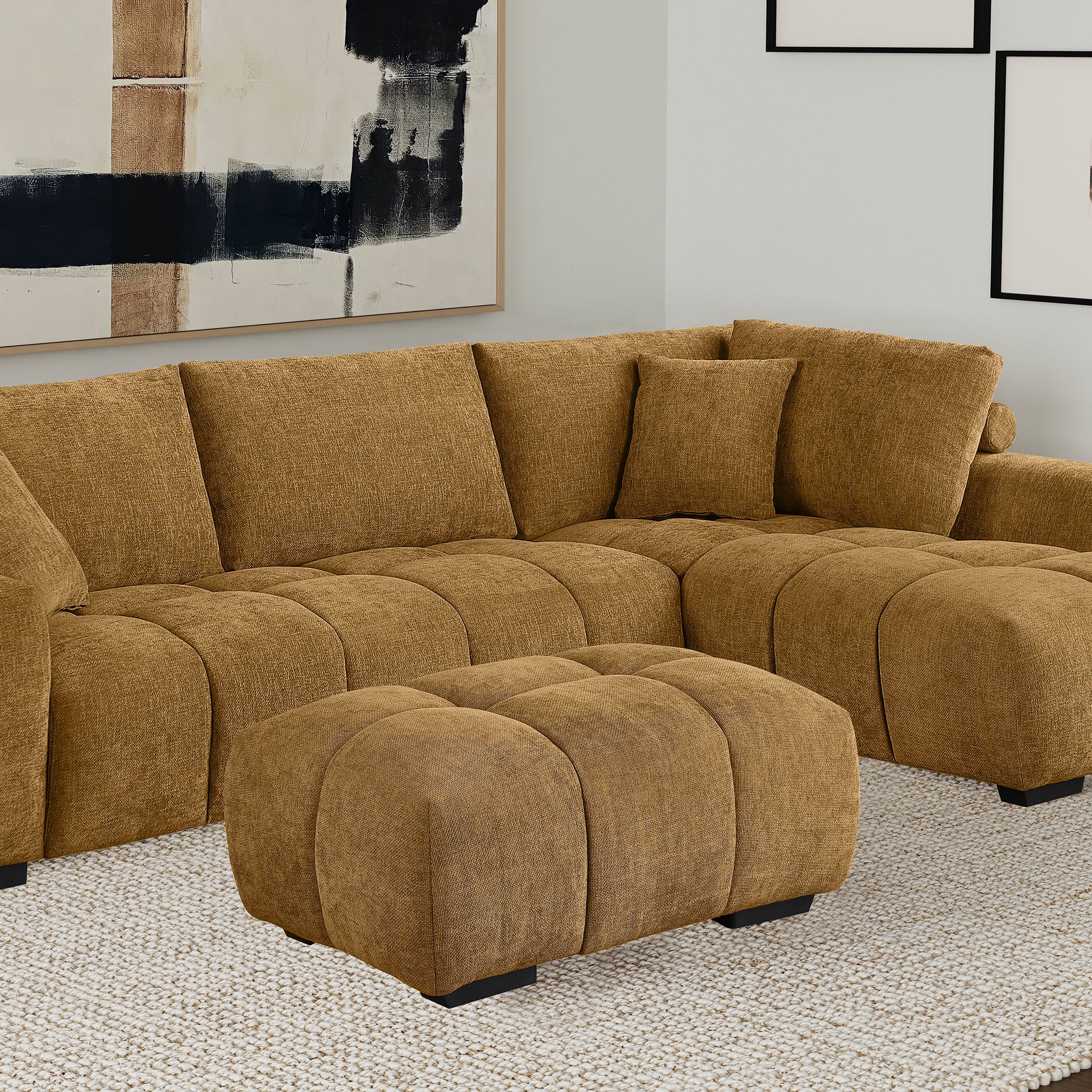 Camacho Rectangular Upholstered Tufted Ottoman