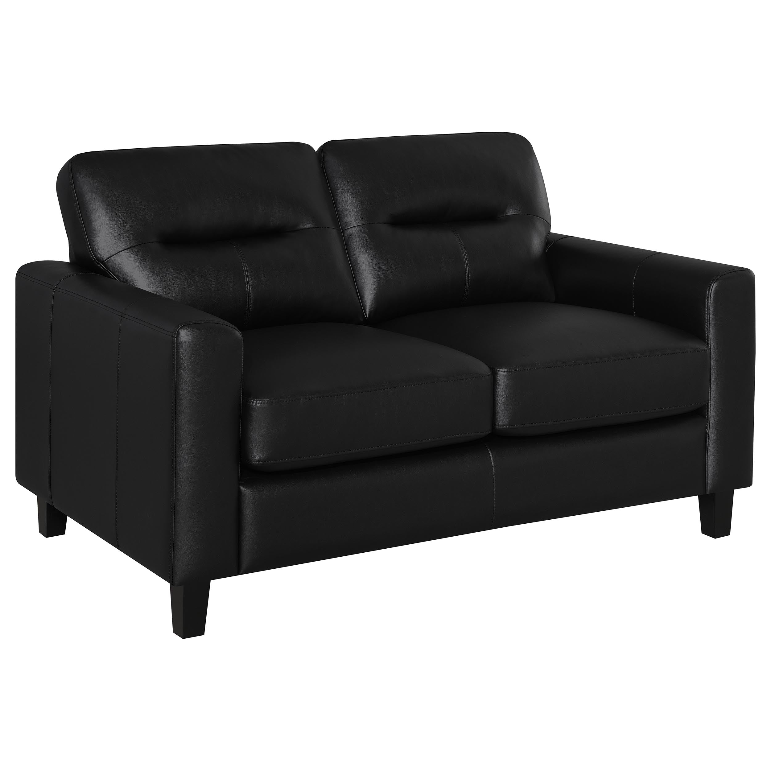 Scotland Faux Leather Upholstered Track Arm Loveseat