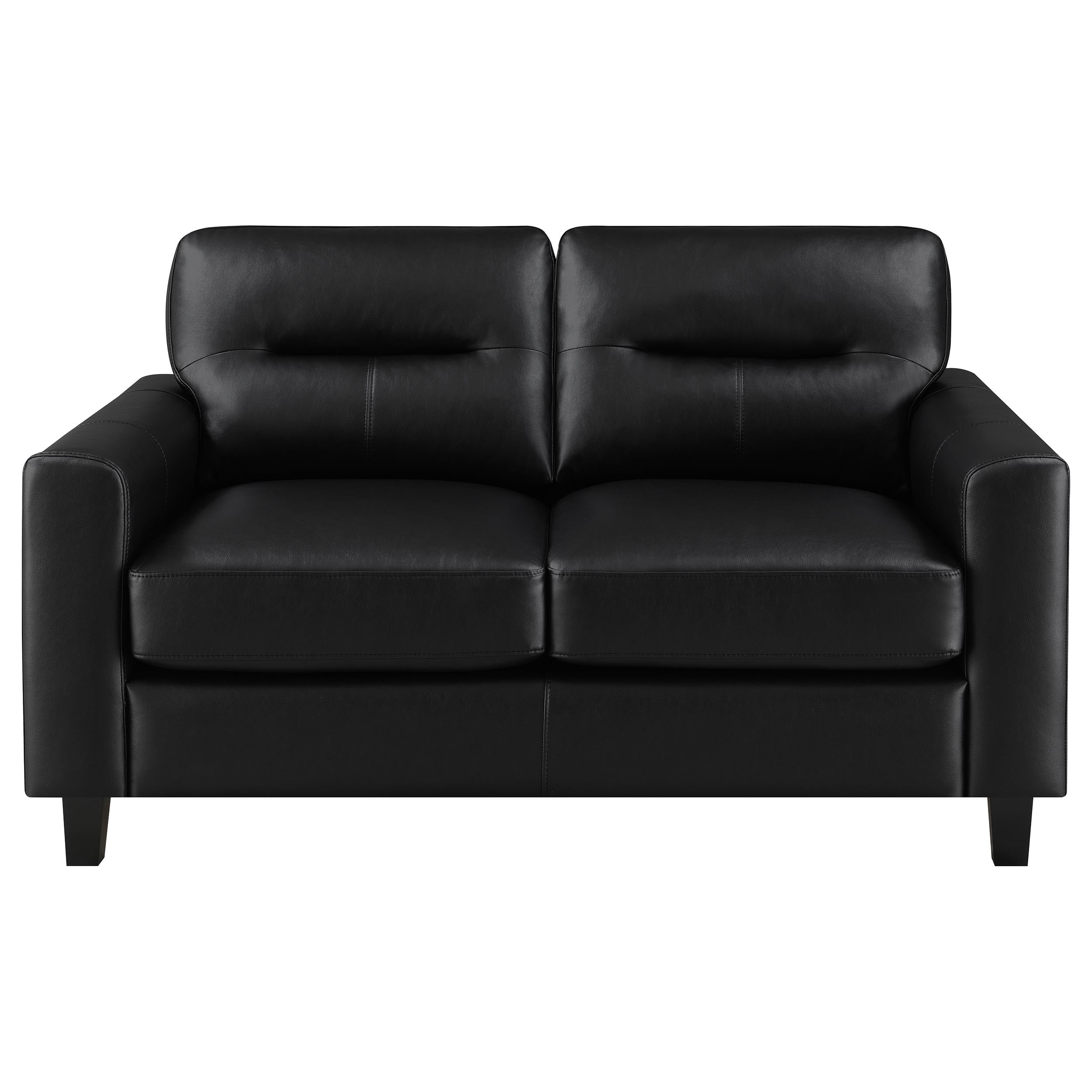 Scotland Faux Leather Upholstered Track Arm Loveseat