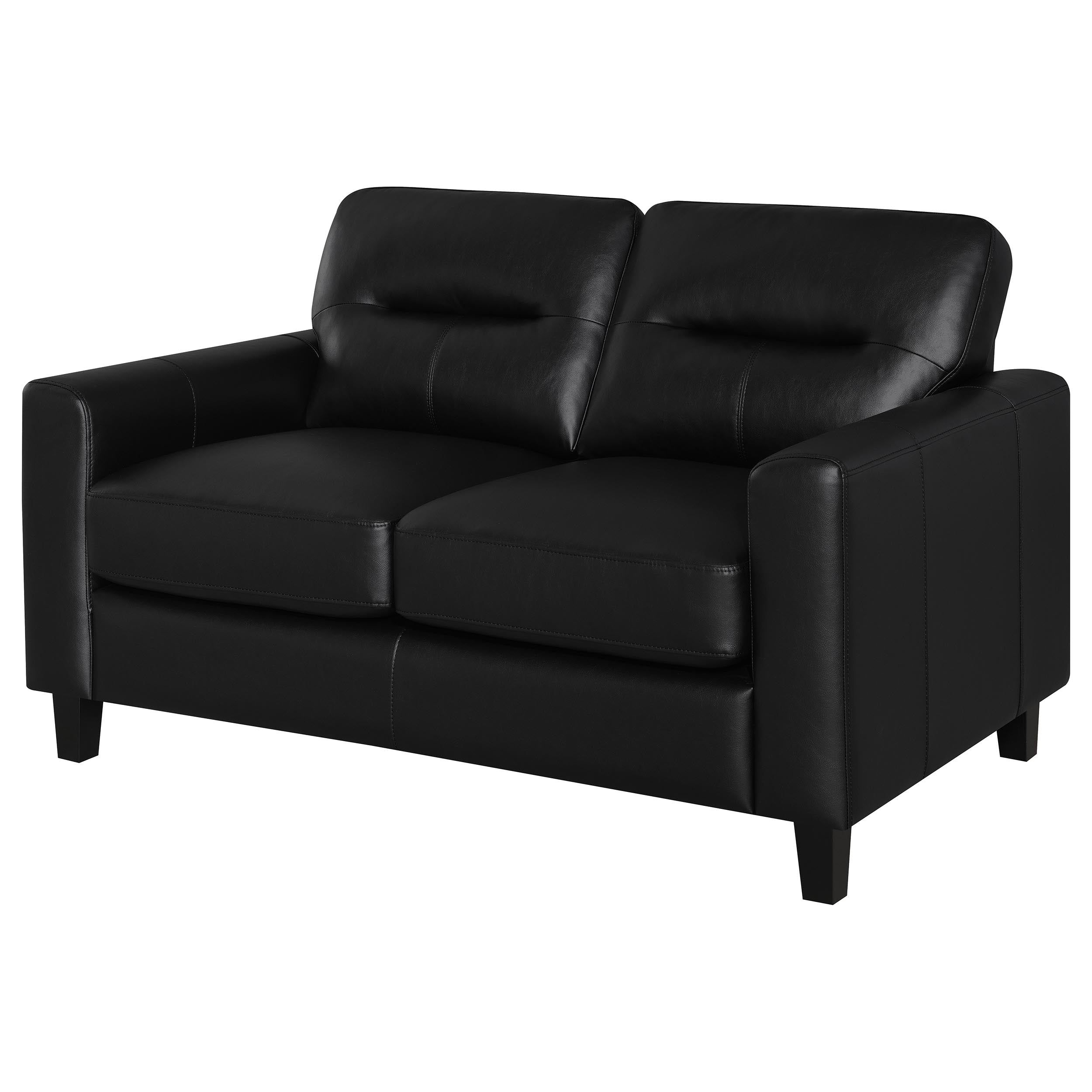 Scotland Faux Leather Upholstered Track Arm Loveseat