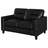 Scotland Faux Leather Upholstered Track Arm Loveseat