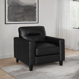 Scotland Faux Leather Upholstered Track Arm Chair
