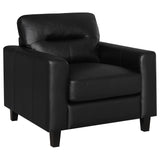 Scotland Faux Leather Upholstered Track Arm Chair