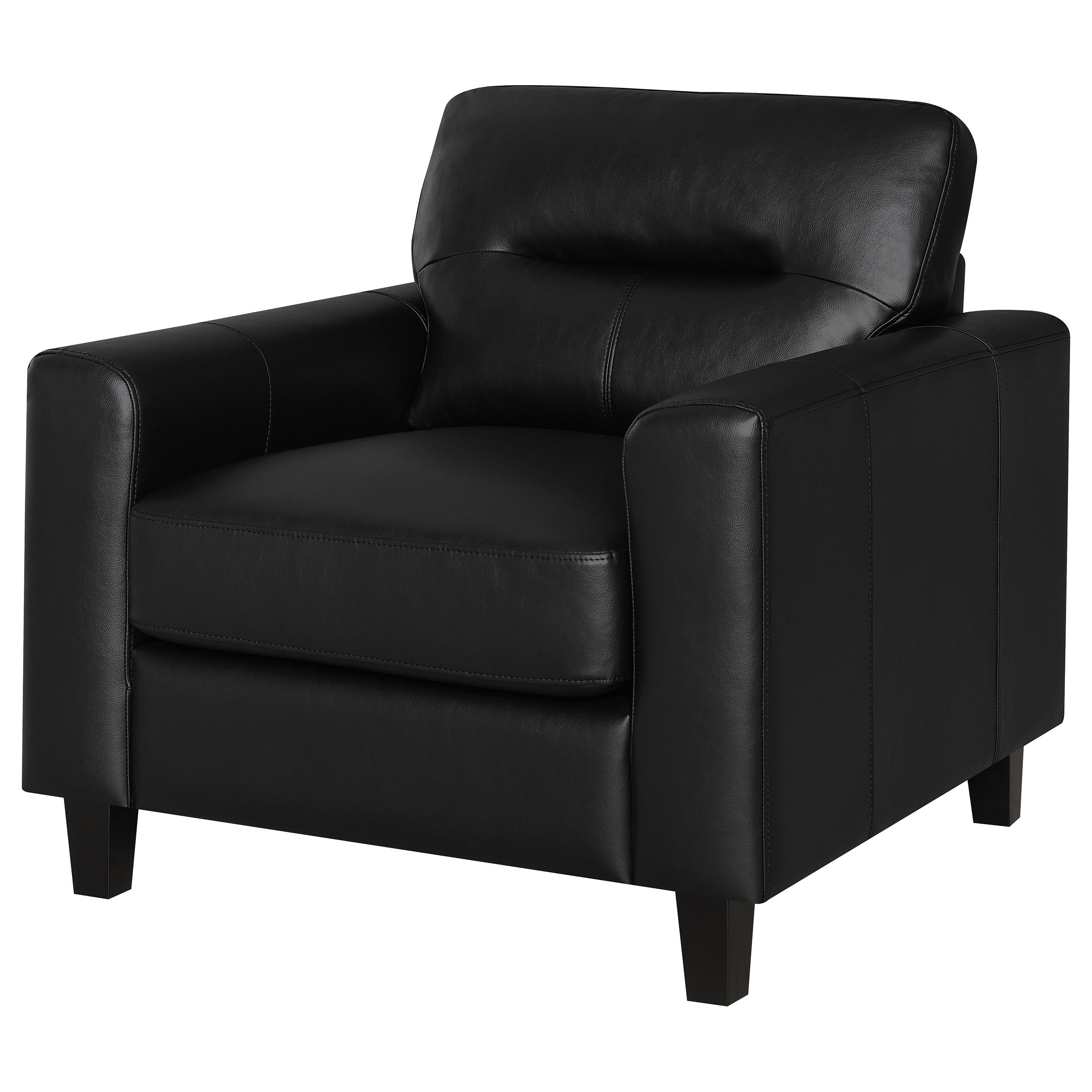 Scotland Faux Leather Upholstered Track Arm Chair