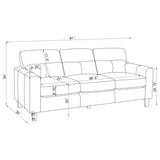 Scotland Faux Leather Upholstered Track Arm Sofa