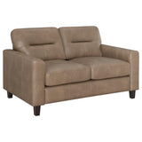 Scotland Faux Leather Upholstered Track Arm Loveseat