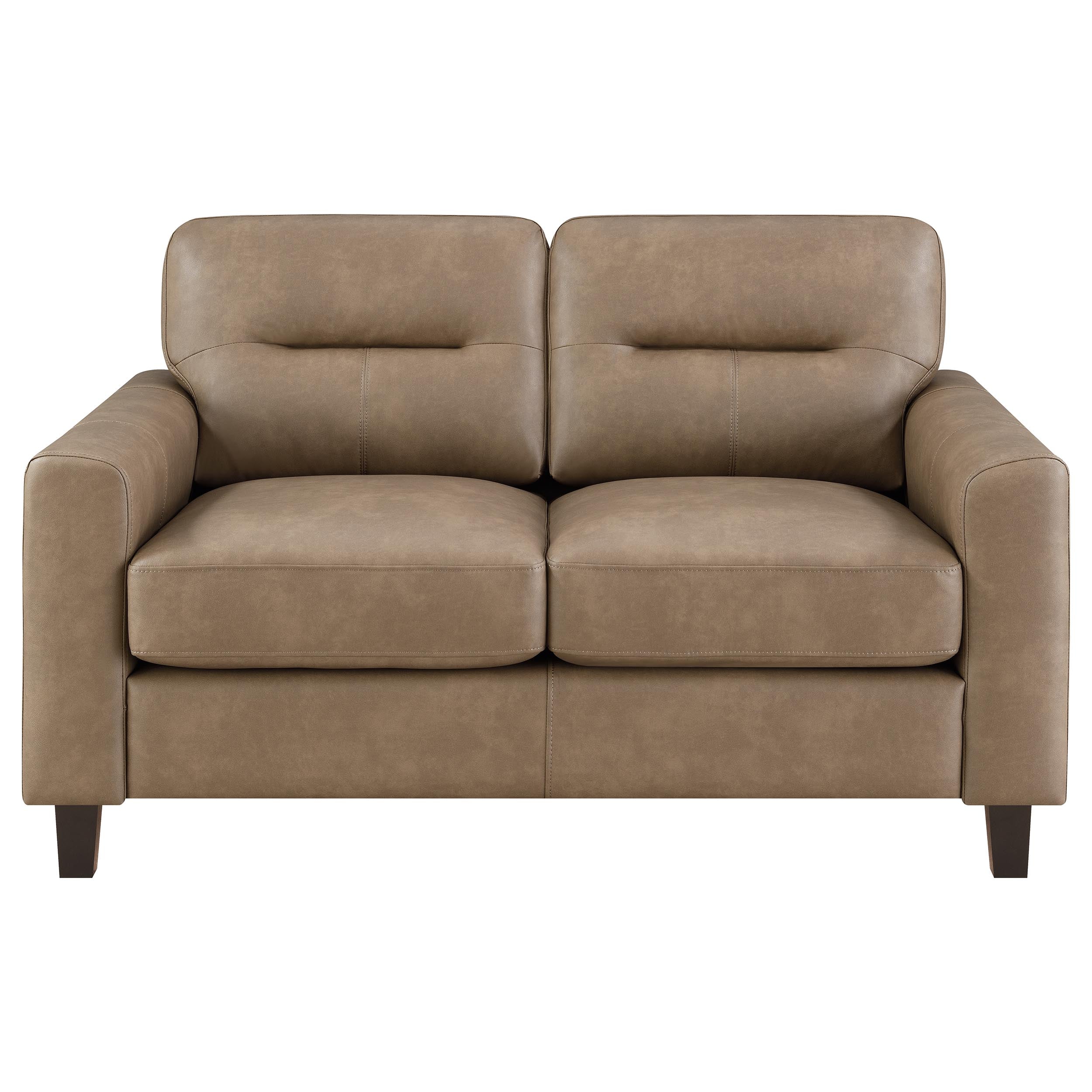 Scotland Faux Leather Upholstered Track Arm Loveseat