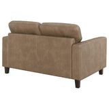 Scotland Faux Leather Upholstered Track Arm Loveseat