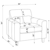 Scotland Faux Leather Upholstered Track Arm Chair