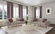 Ellorie Upholstered Curved Sofa Set Beige
