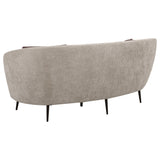 Ellorie Upholstered Channel Back Curved Loveseat Beige