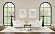 Everly Boucle Upholstered Extra Long Sofa Off White