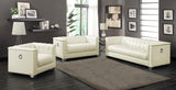Chaviano Upholstered Track Arm Sofa Set Pearl